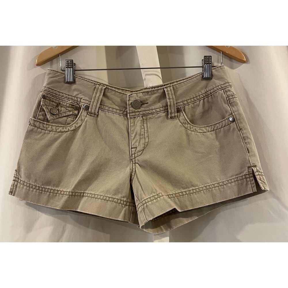 1990s Hydraulic Micro Tan Short, Size Juniors 5/6 Low Rise Vintage Designer Y2K‎